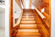 Barnwood and cherry wood stairwell